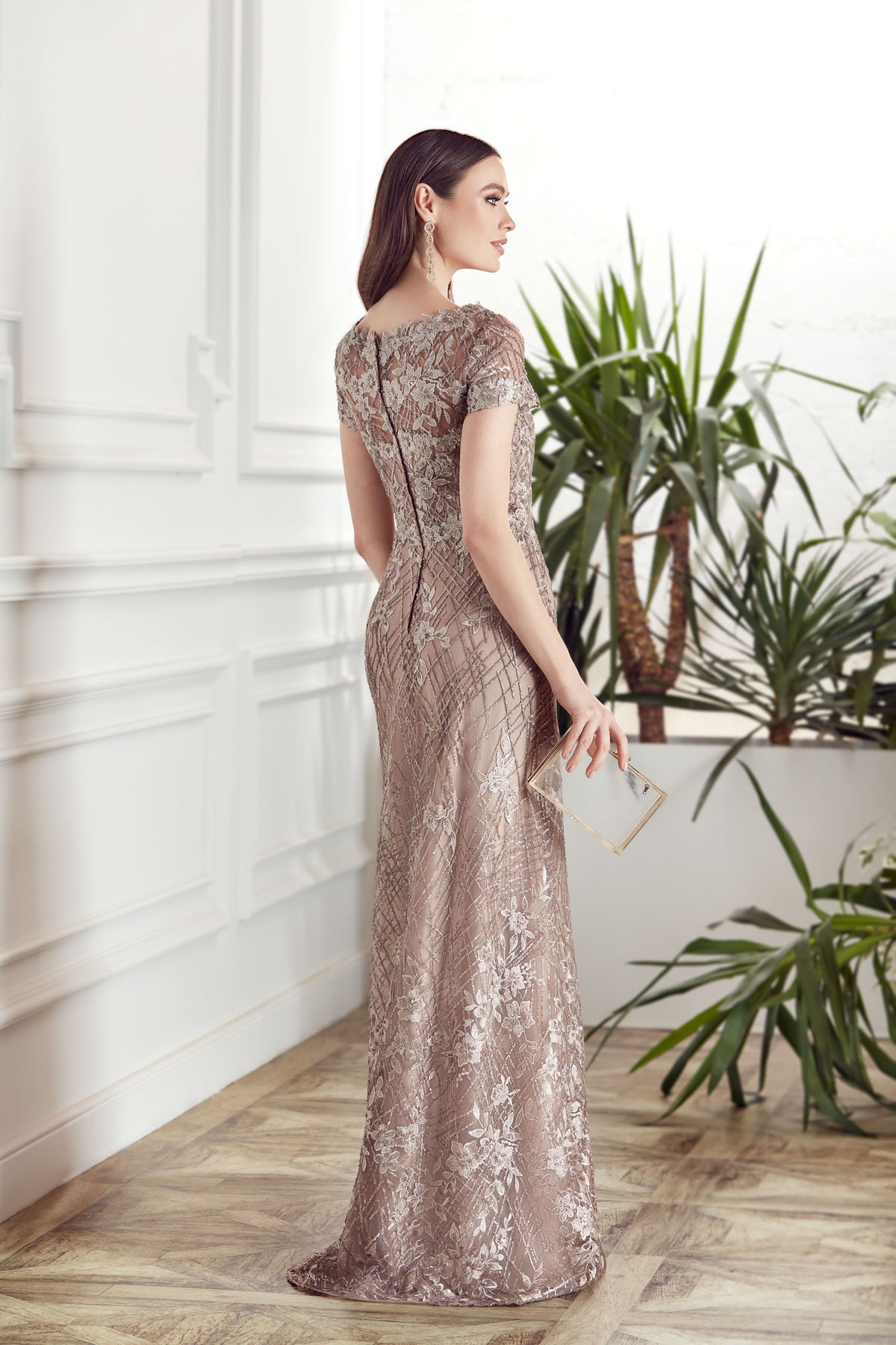 Formal Dress: 27525. Long Mob Dresses, Illusion Neckline, A-line