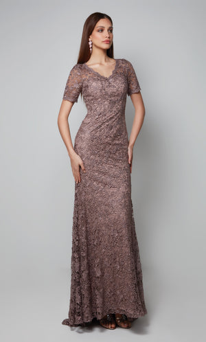 Formal Dress: 27561. Long Formal Dress, V-neck, Straight