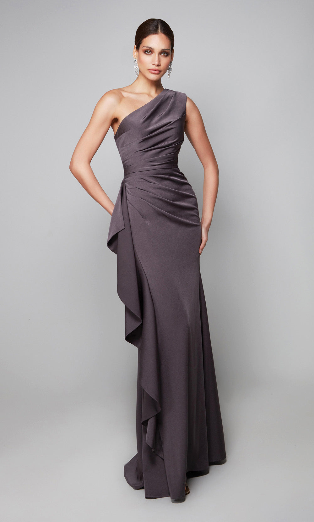 ALYCE Paris 27624 Special Occasion One Shoulder Ruched/draped Straight Dress