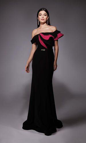 Formal Dress: 27672. Long, Off The Shoulder, Straight