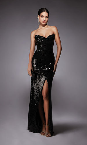 Formal Dress: 27704. Long, Strapless, Straight, Closed Back