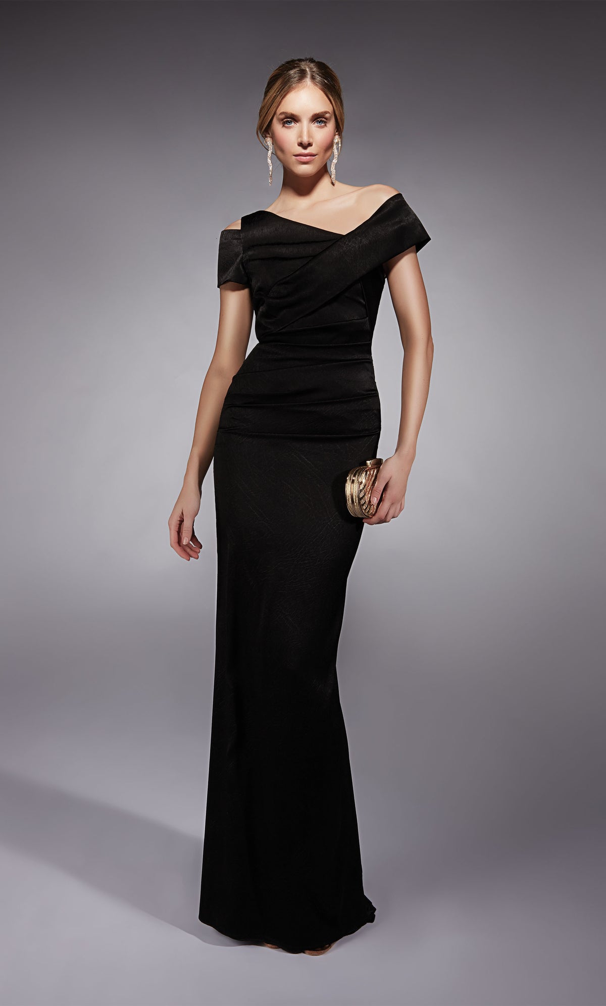 Formal Dress: 27710. Long, One Shoulder, Straight, Closed Back