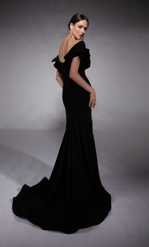 Formal Dress: 27714. Long, Off The Shoulder, Fit N Flare