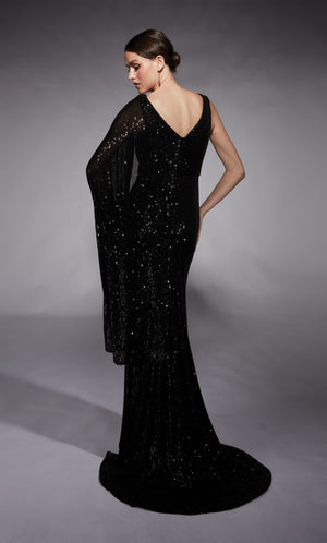 Formal Dress: 27718. Long, Scoop Neck, Straight, V Shaped Back