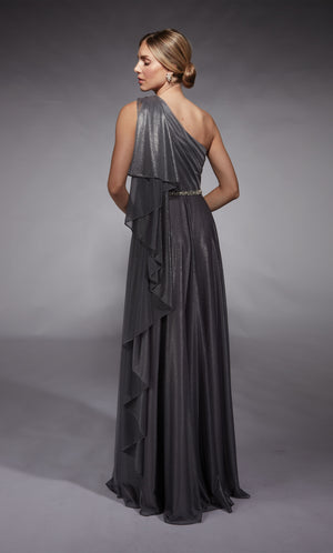 Formal Dress: 27719. Long, One Shoulder, Flowy, Closed Back