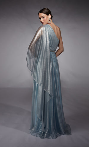 Formal Dress: 27719. Long, One Shoulder, Flowy, Closed Back