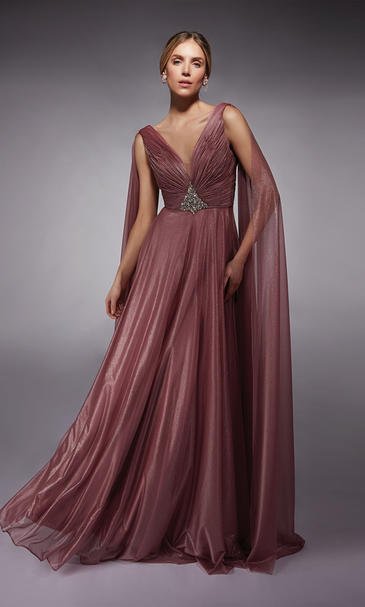 Formal Dress: 27720. Long, Plunging Neckline, A-line