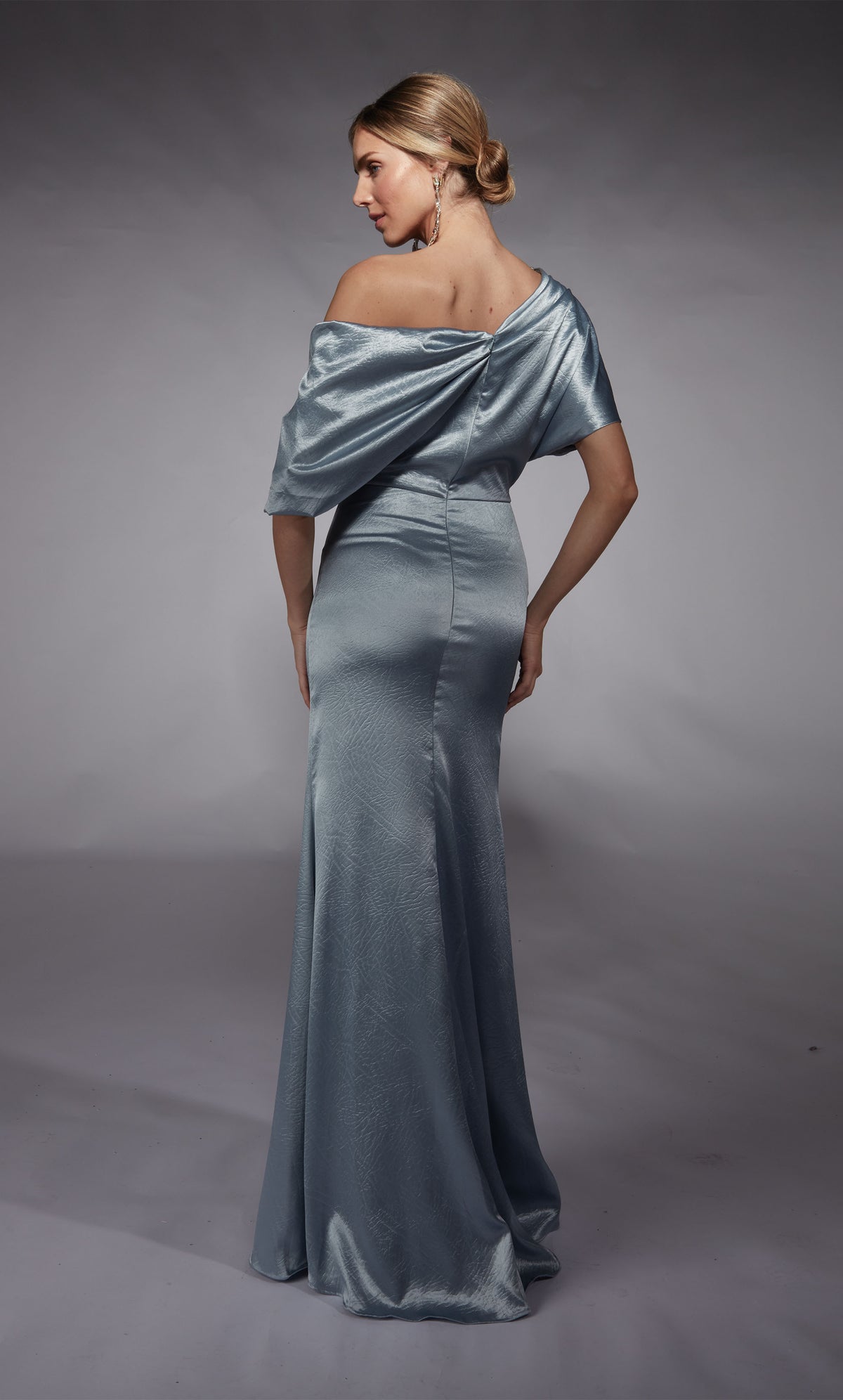 Formal Dress: 27721. Long, One Shoulder, Straight, Closed Back