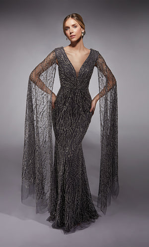 Formal Dress: 27725. Long, Plunging Neckline, Straight