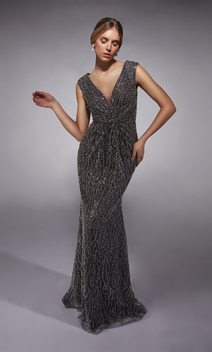 Formal Dress: 27725. Long, Plunging Neckline, Straight