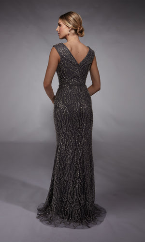 Formal Dress: 27725. Long, Plunging Neckline, Straight