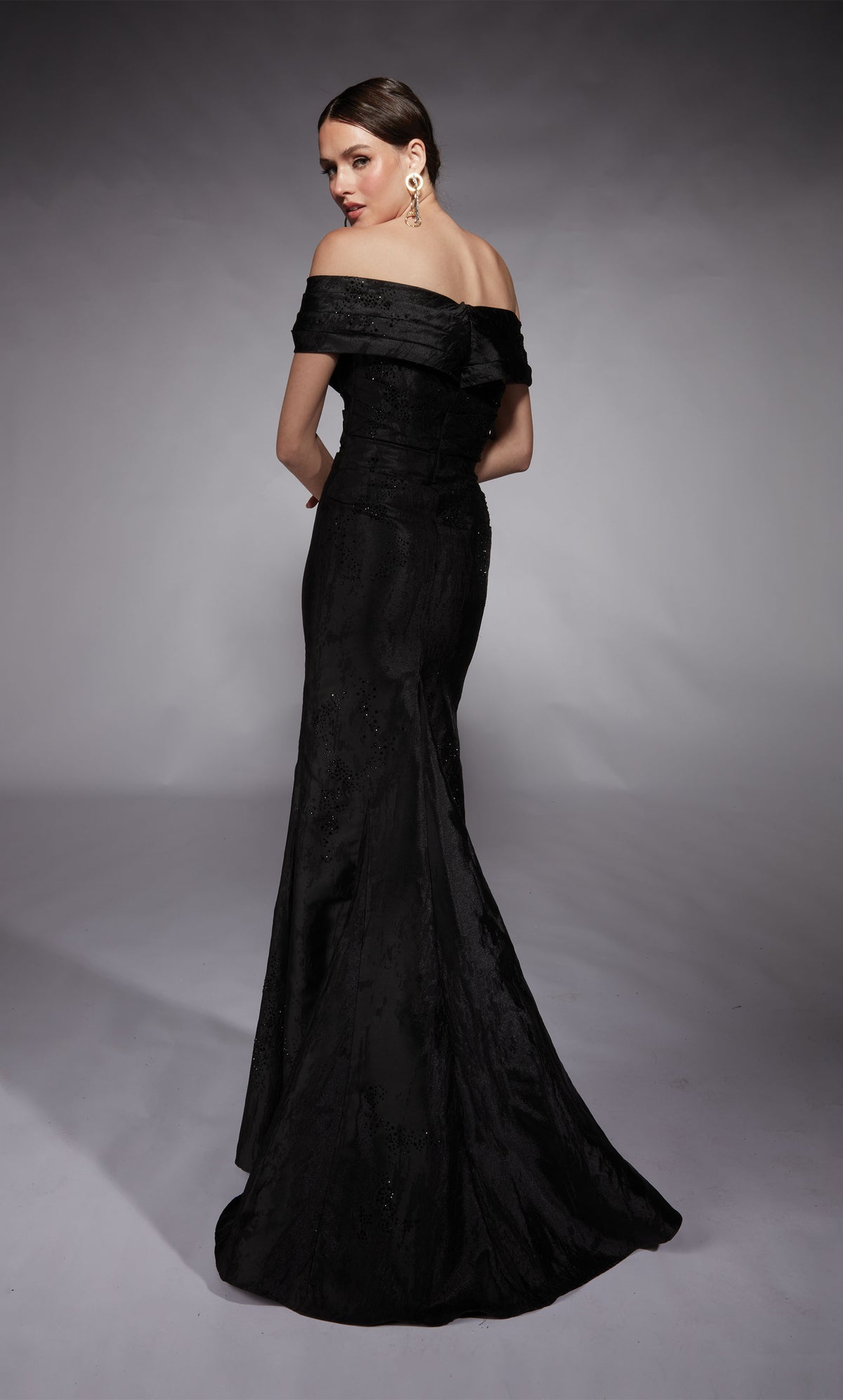 Formal Dress: 27733. Long, Off The Shoulder, Fit N Flare