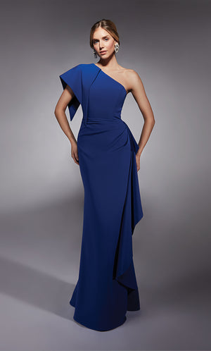 Formal Dress: 27738. Long, One Shoulder, Straight, Closed Back