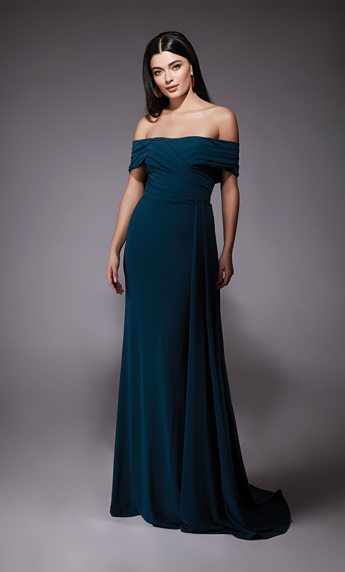 Formal Dress: 27745. Long, Off The Shoulder, Straight