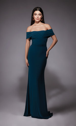 Formal Dress: 27745. Long, Off The Shoulder, Straight