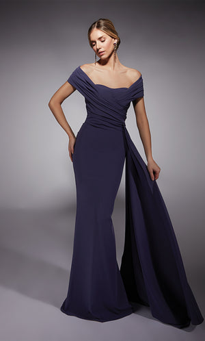 Formal Dress: 27745. Long, Off The Shoulder, Straight