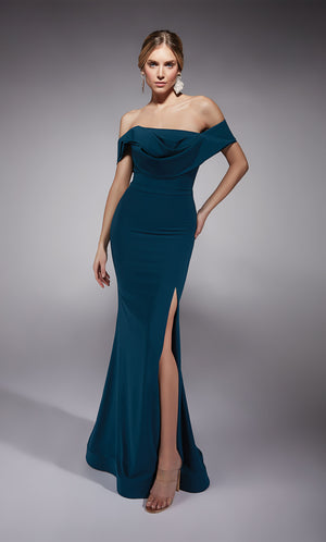 Formal Dress: 27746. Long, Off The Shoulder, Straight