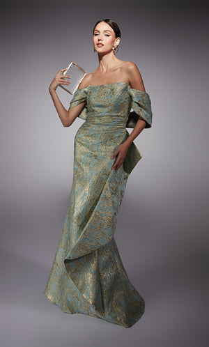 Formal Dress: 27750. Long, Off The Shoulder, Fit N Flare