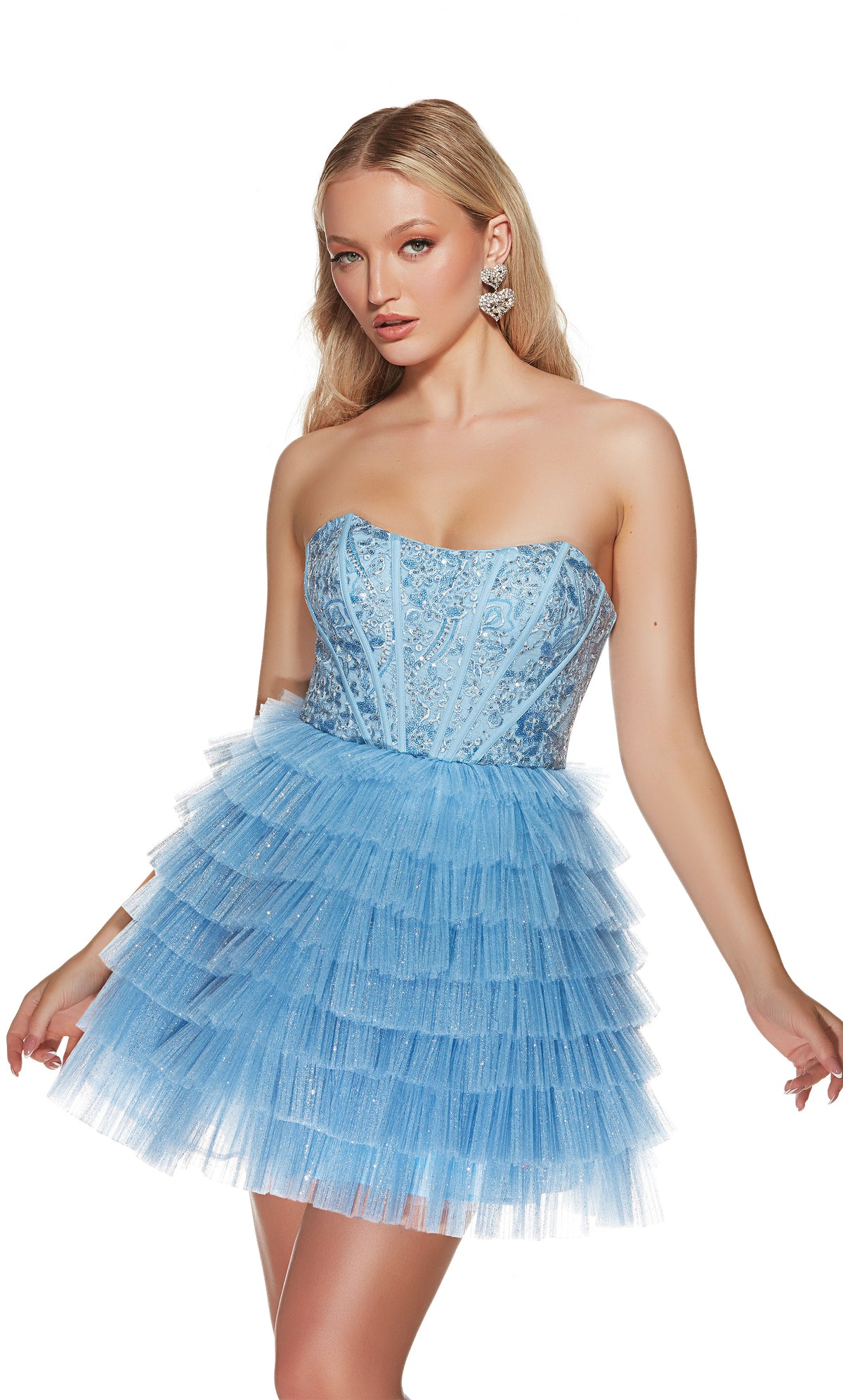 Formal Dress: 3767. Short, Strapless, A-line, Lace Up Back