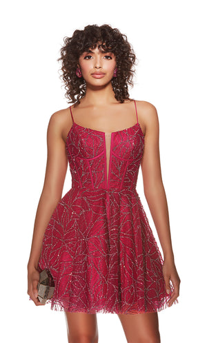 Formal Dress: 3771. Short, Plunging Neckline, A-line