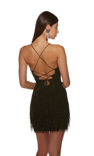 Formal Dress: 4804. Short, V-neck, Straight, Strappy Back