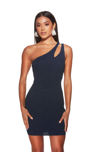 Formal Dress: 4822. Short, One Shoulder, Straight, Closed Back