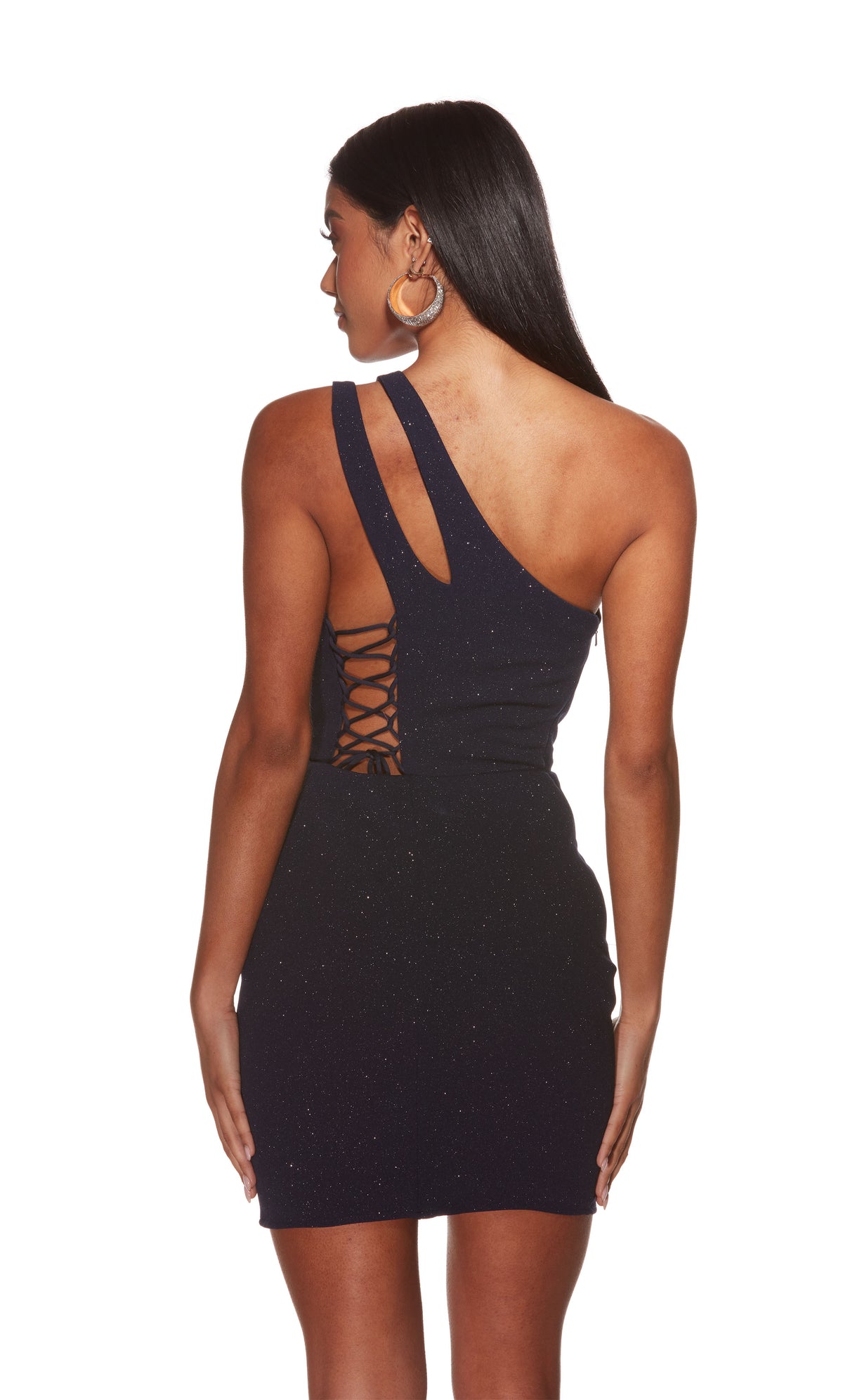 Formal Dress: 4822. Short, One Shoulder, Straight, Closed Back