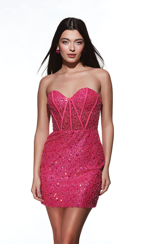 Formal Dress: 4825. Short, Sweetheart Neckline, Straight