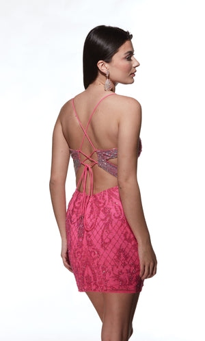 Formal Dress: 4842. Short, Plunging Neckline, Straight