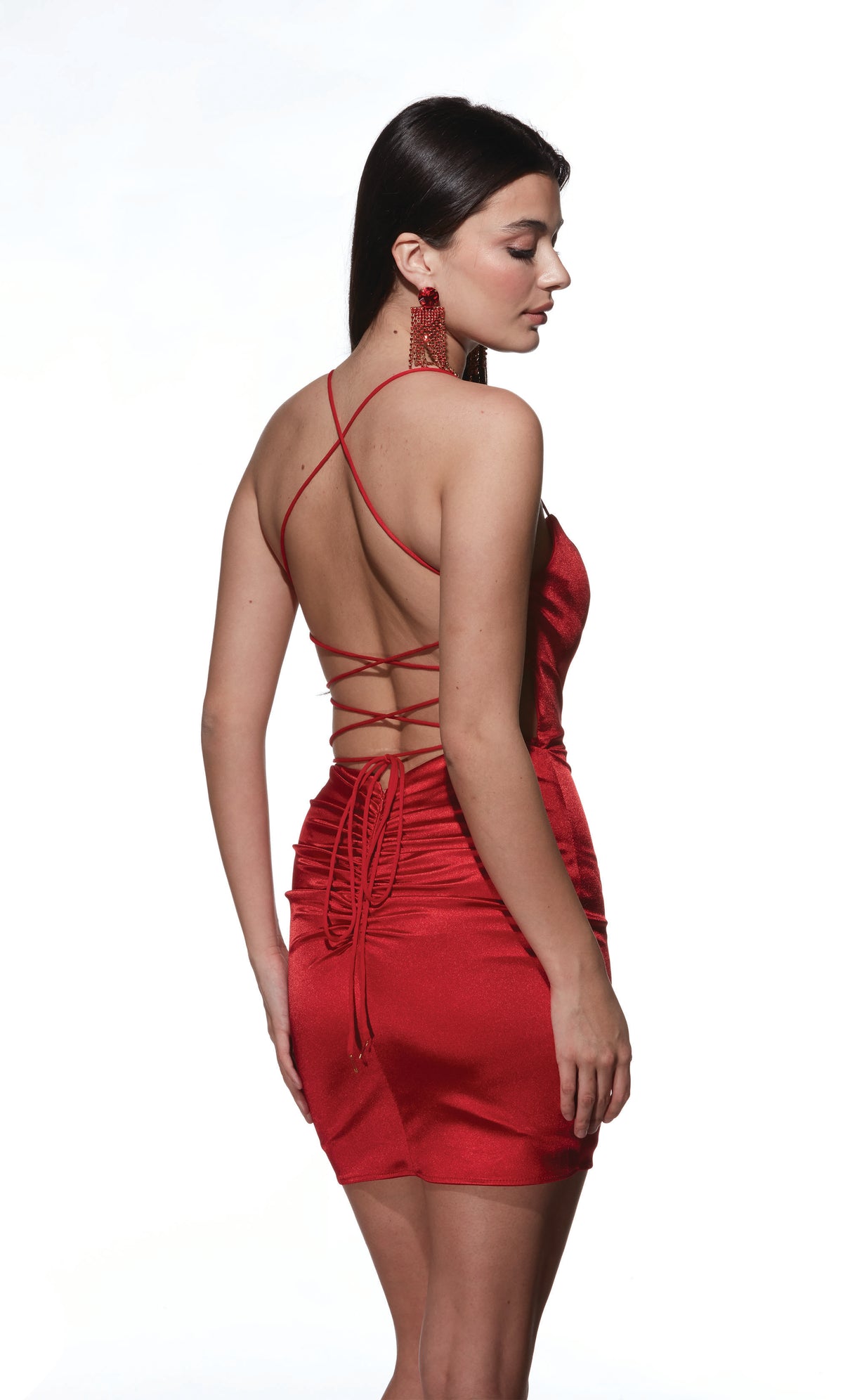 Formal Dress: 4857. Short, Scoop Neck, Straight, Strappy Back