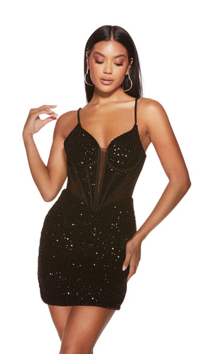 Formal Dress: 4910. Short, Plunging Neckline, Straight