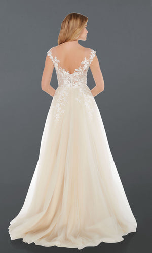 ALYCE Paris 5090 Bridal Plunging Neckline Train  Dress