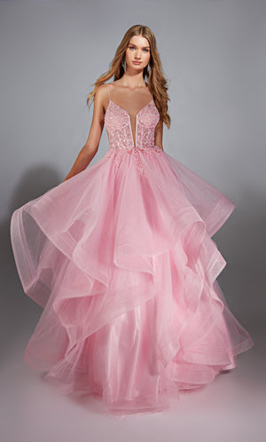 Formal Dress: 61731. Long, Plunging Neckline, Ballgown, Closed Back