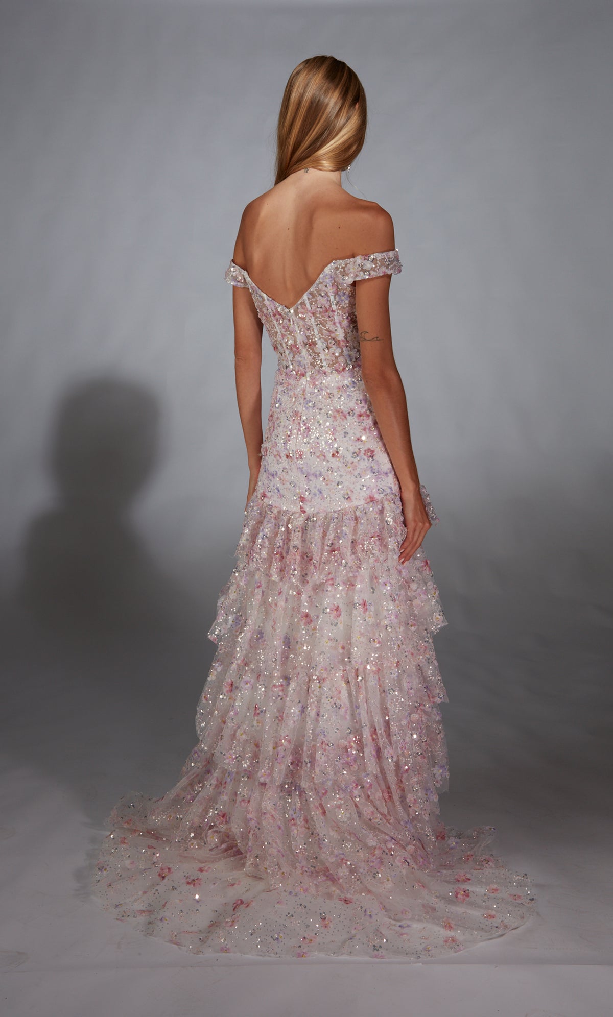 Formal Dress: 61736. Long, Off The Shoulder, Mermaid, V Shaped Back