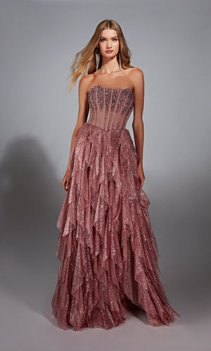 Formal Dress: 61762. Long, Strapless, A Line, Closed Back