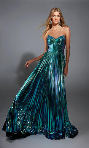 Formal Dress: 61786. Long, Strapless, A Line, Lace-up Back