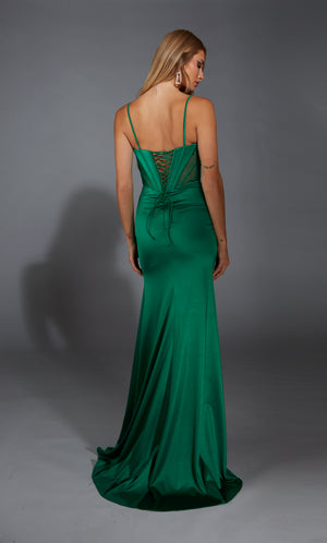 Formal Dress: 61791. Long, Plunging Neckline, Straight, Lace Up Back