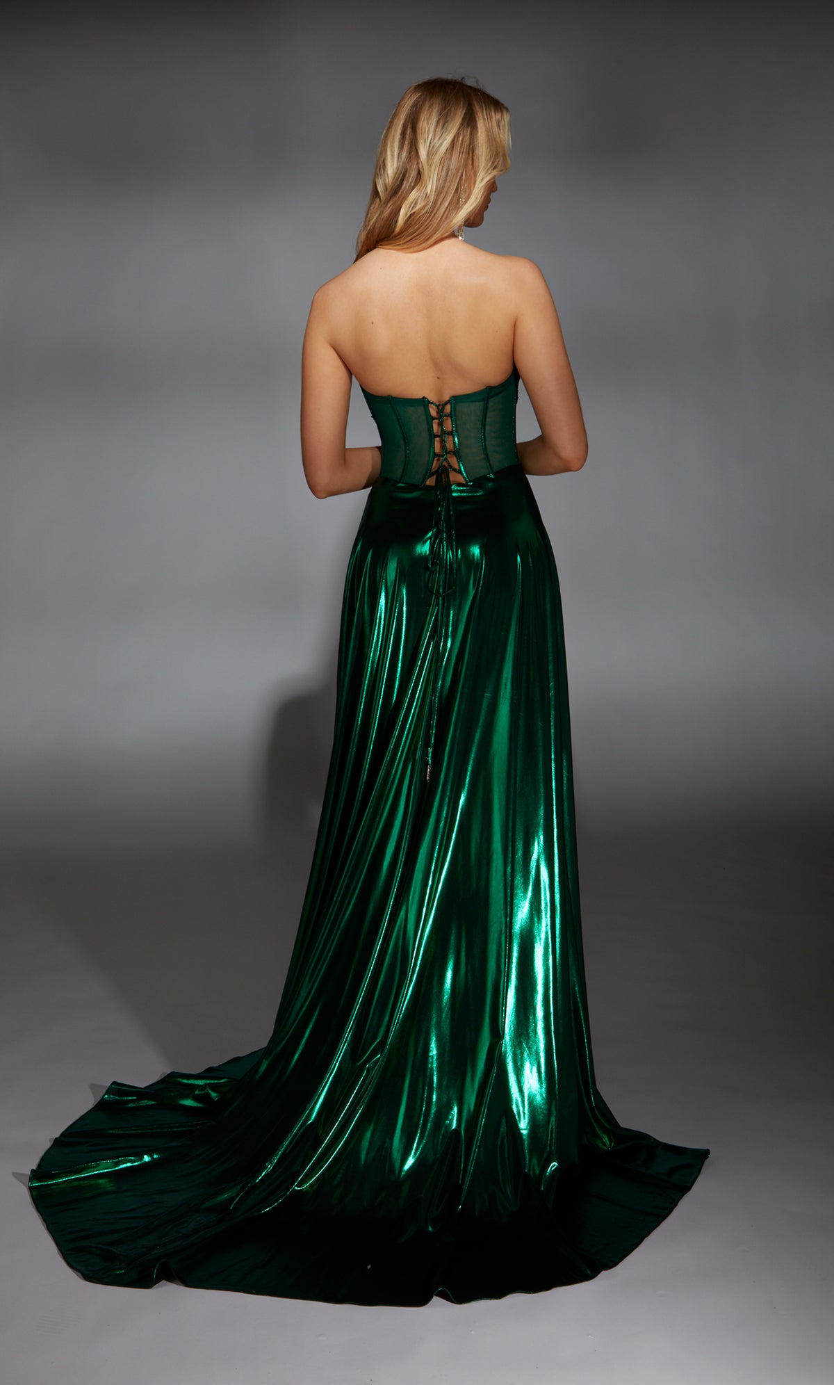 Formal Dress: 61797. Long, Strapless, Flowy, Lace Up Back