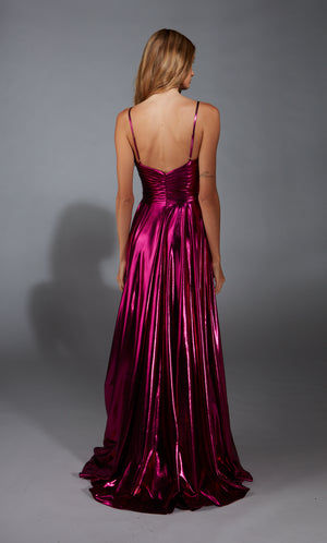 Formal Dress: 61801. Long, V-neck, A Line, Closed Back