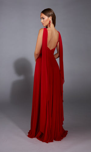 Formal Dress: 61823. Long, Plunging Neckline, A Line, V Shaped Back