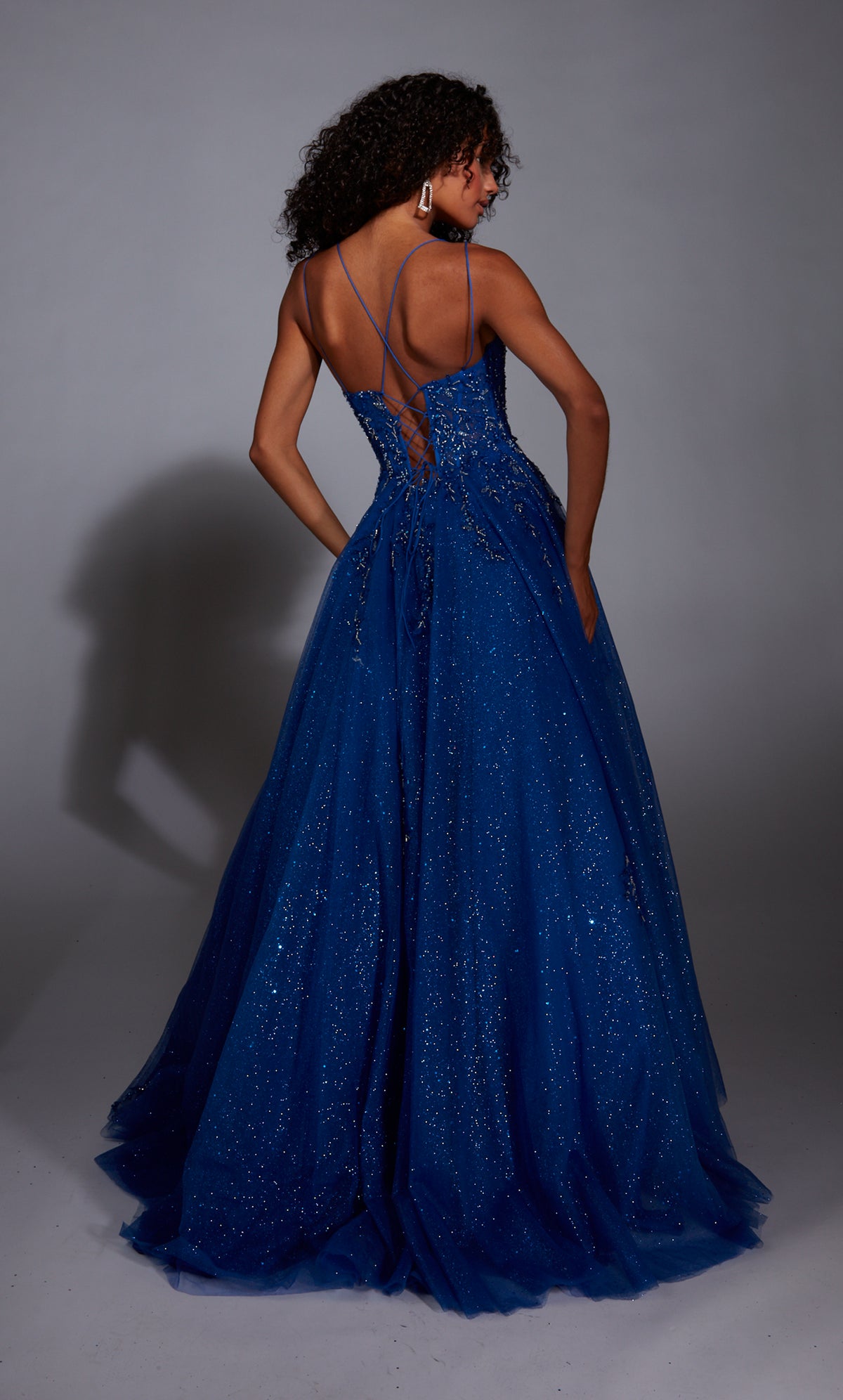 Formal Dress: 61824. Long, Scoop Neck, Ballgown, Lace-up Back