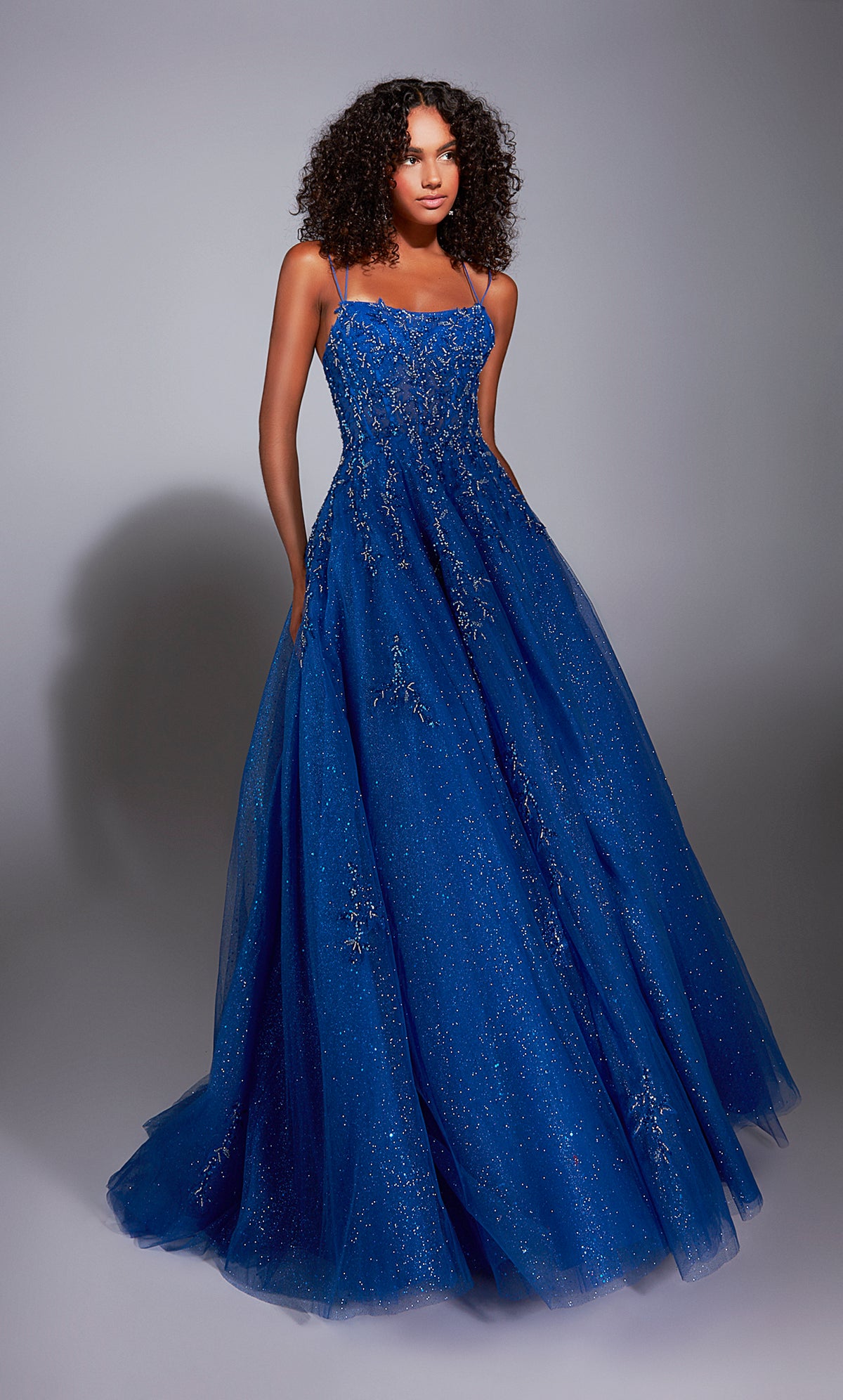 Formal Dress: 61824. Long, Scoop Neck, Ballgown, Lace-up Back