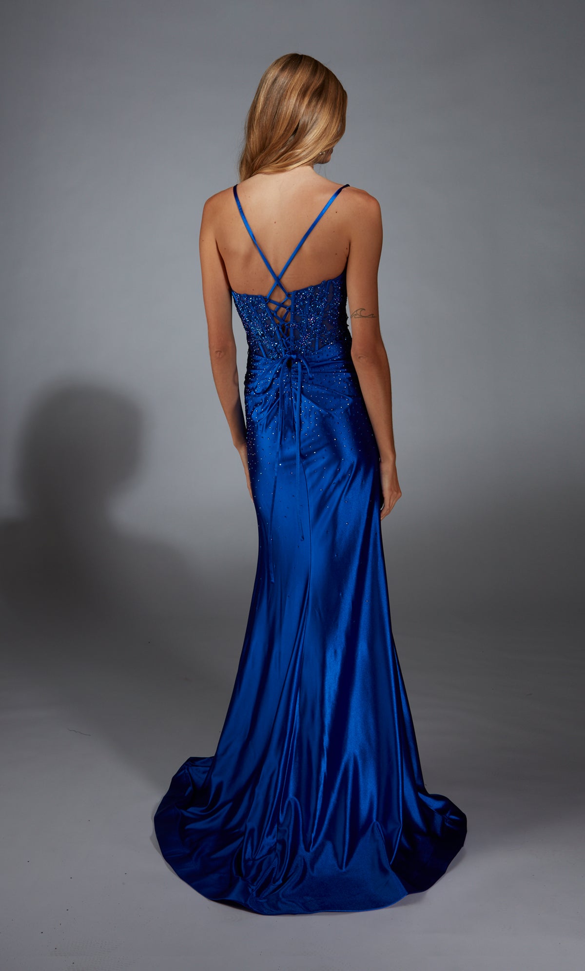 Formal Dress: 61827. Long, Sweetheart Neckline, Fit N Flare, Lace-up Back