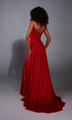 Formal Dress: 61828. Long, Sweetheart Neckline, Flowy, Lace-up Back