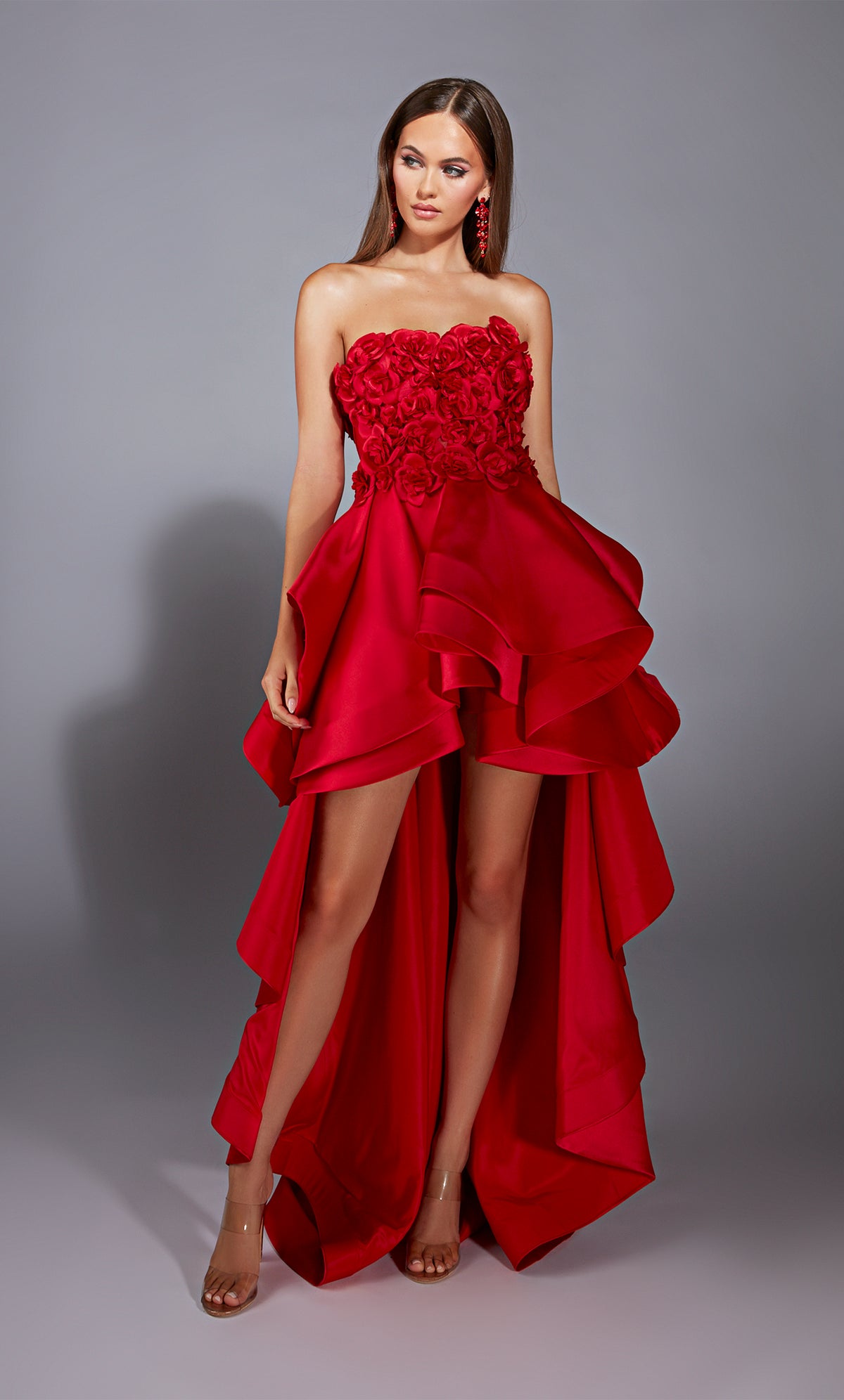 Formal Dress: 61829. Long, Strapless, High-low, Closed Back