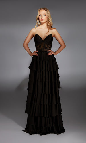 Formal Dress: 61833. Long, Strapless, A Line, Closed Back