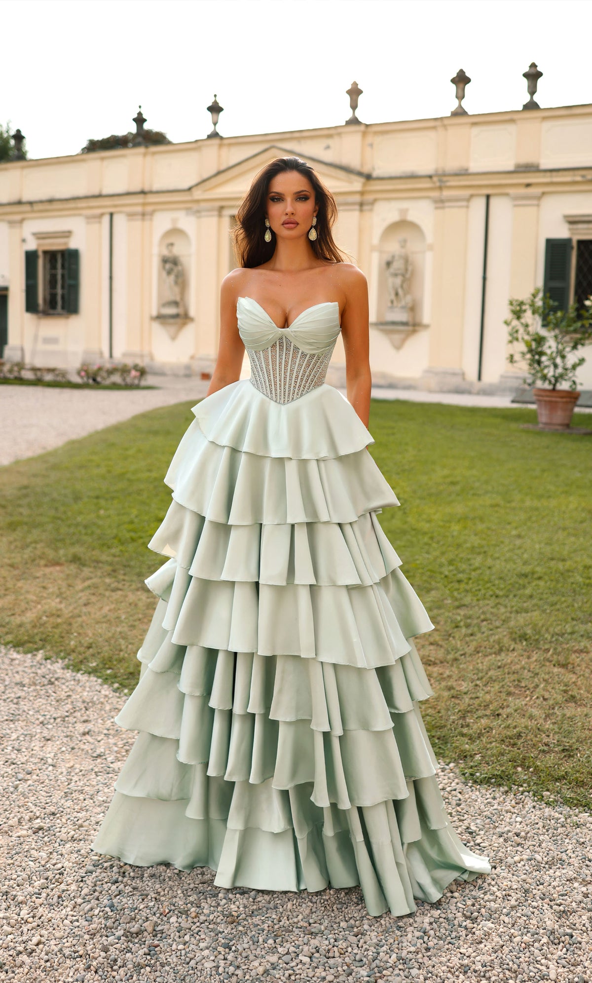 Formal Dress: 61833. Long, Strapless, A Line, Closed Back