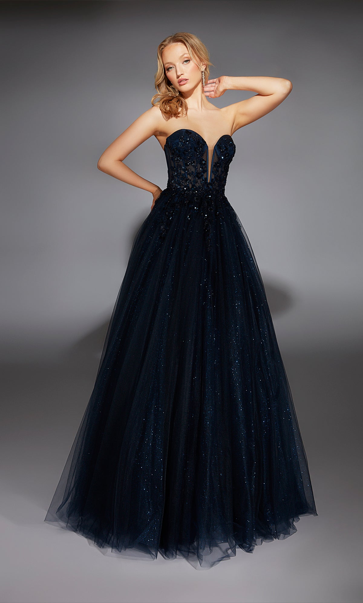 Formal Dress: 61846. Long, Strapless, Ballgown, Closed Back