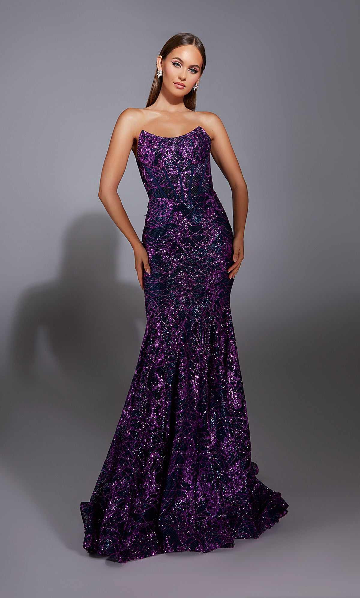 Formal Dress: 61887. Long, Strapless, Mermaid, Closed Back