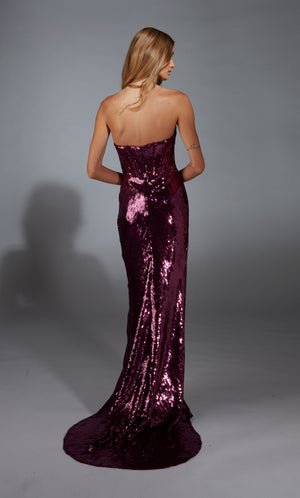 Formal Dress: 61888. Long, Plunging Neckline, Straight, Closed Back